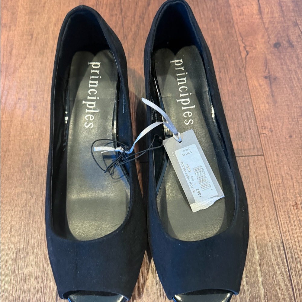 Principles Black Peep-Toe Heels